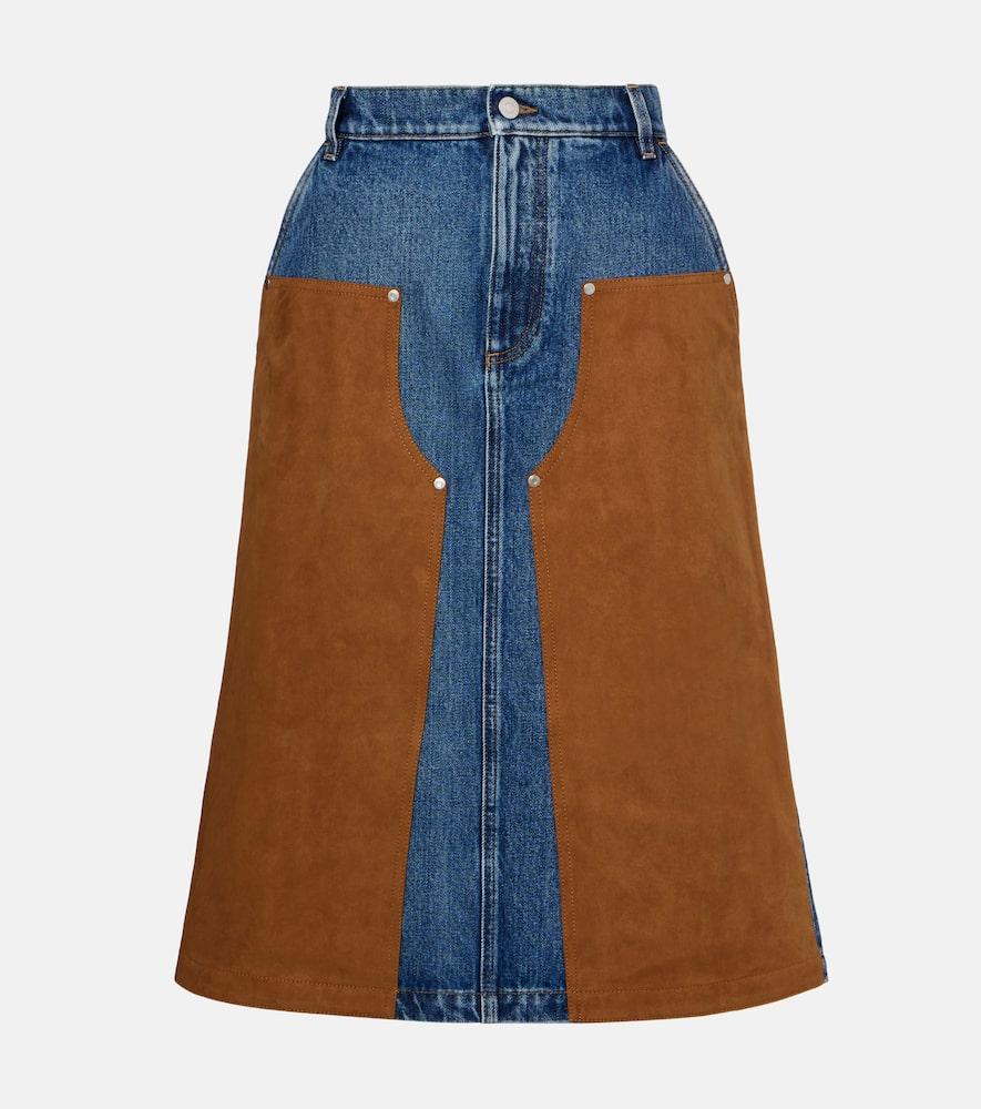 stella mccartney denim midi skirt