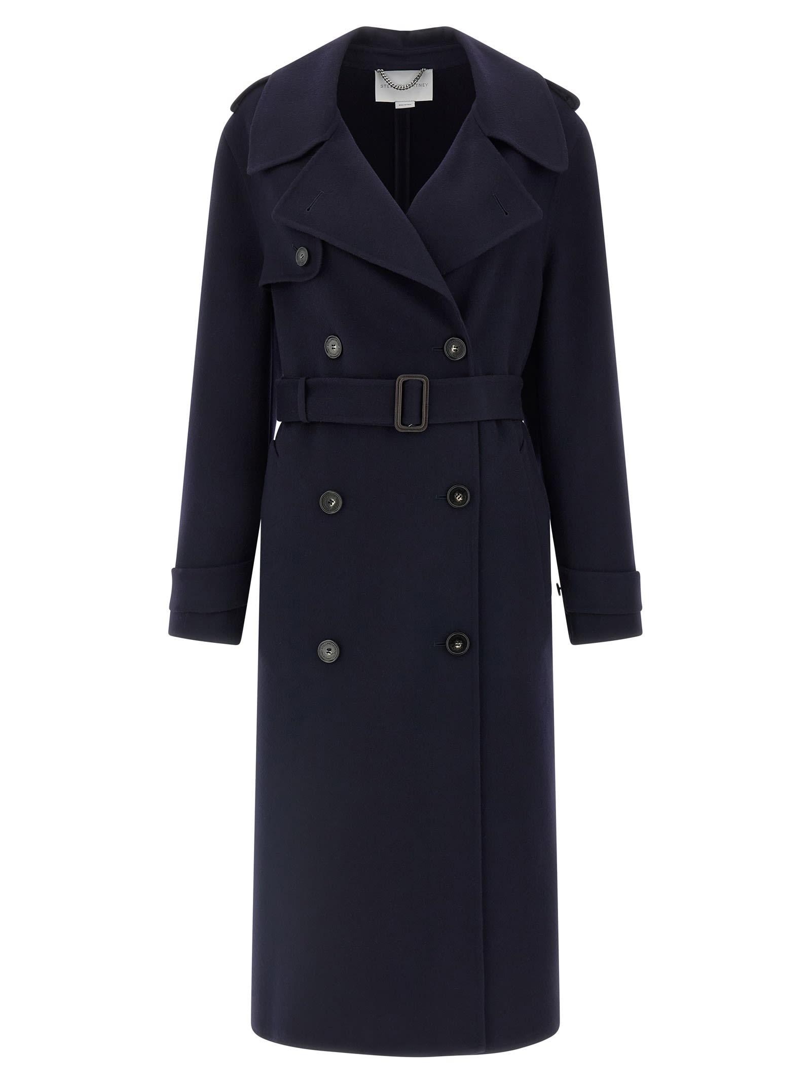 stella mccartney double-breasted wool trench coat
