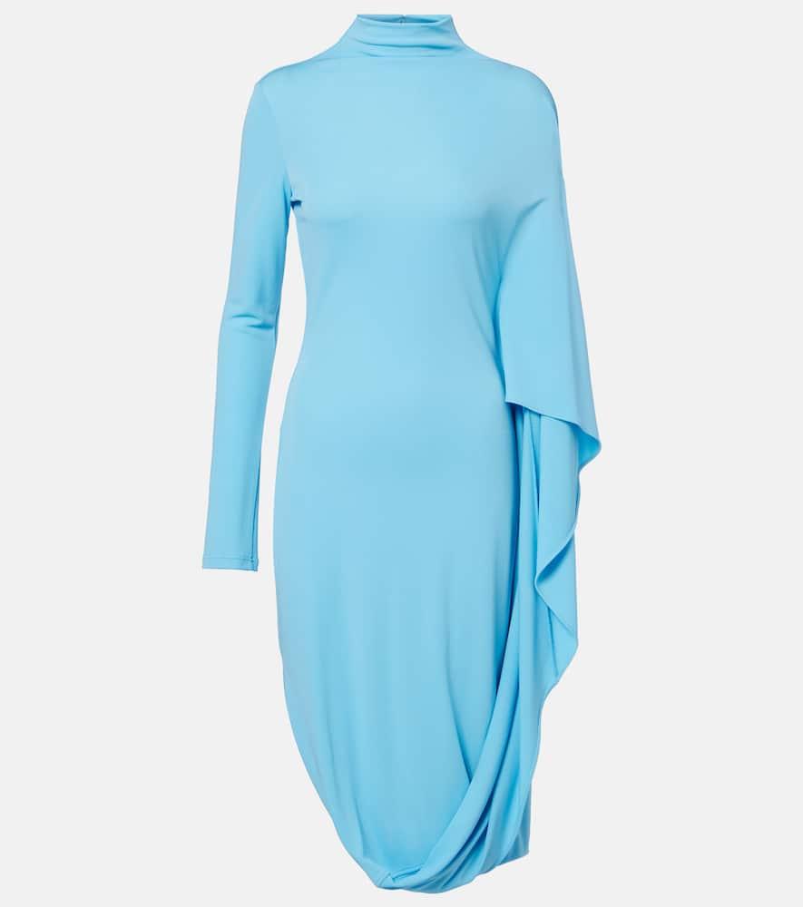 stella mccartney draped jersey midi dress