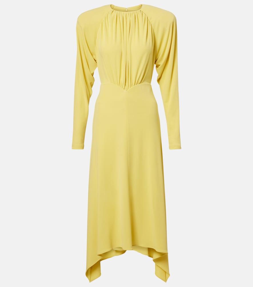stella mccartney draped jersey midi dress