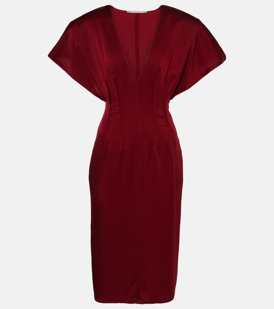 stella mccartney draped satin midi dress