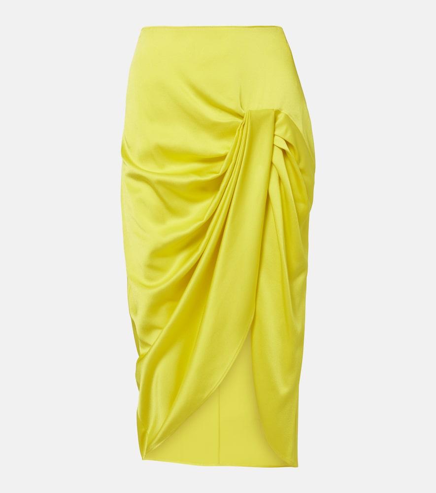 stella mccartney draped satin pencil skirt