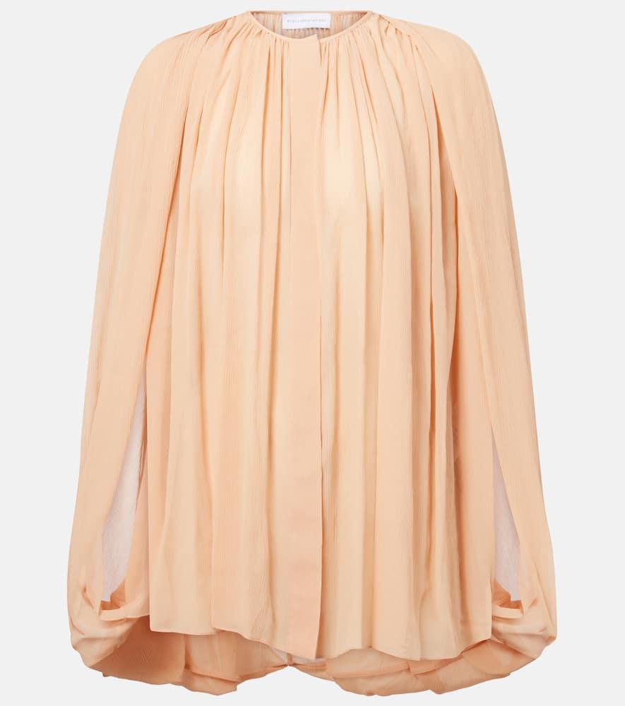 stella mccartney draped silk chiffon blouse
