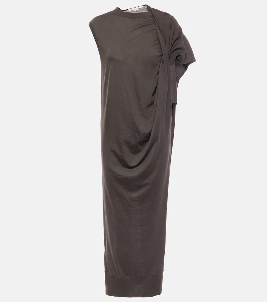stella mccartney draped wool maxi dress