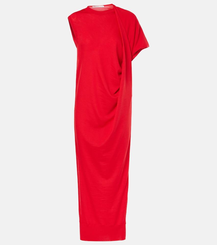stella mccartney draped wool maxi dress