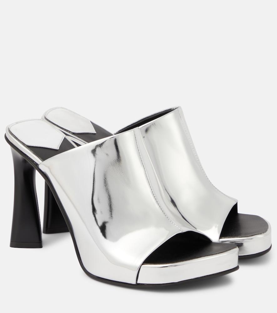 stella mccartney elsa mirrored faux leather sandals