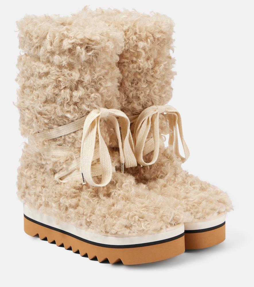 stella mccartney elyse faux fur snow boots