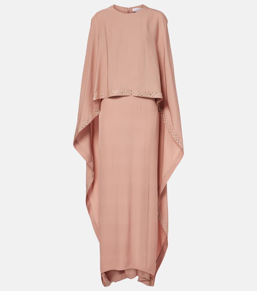 stella mccartney embellished caped maxi dress
