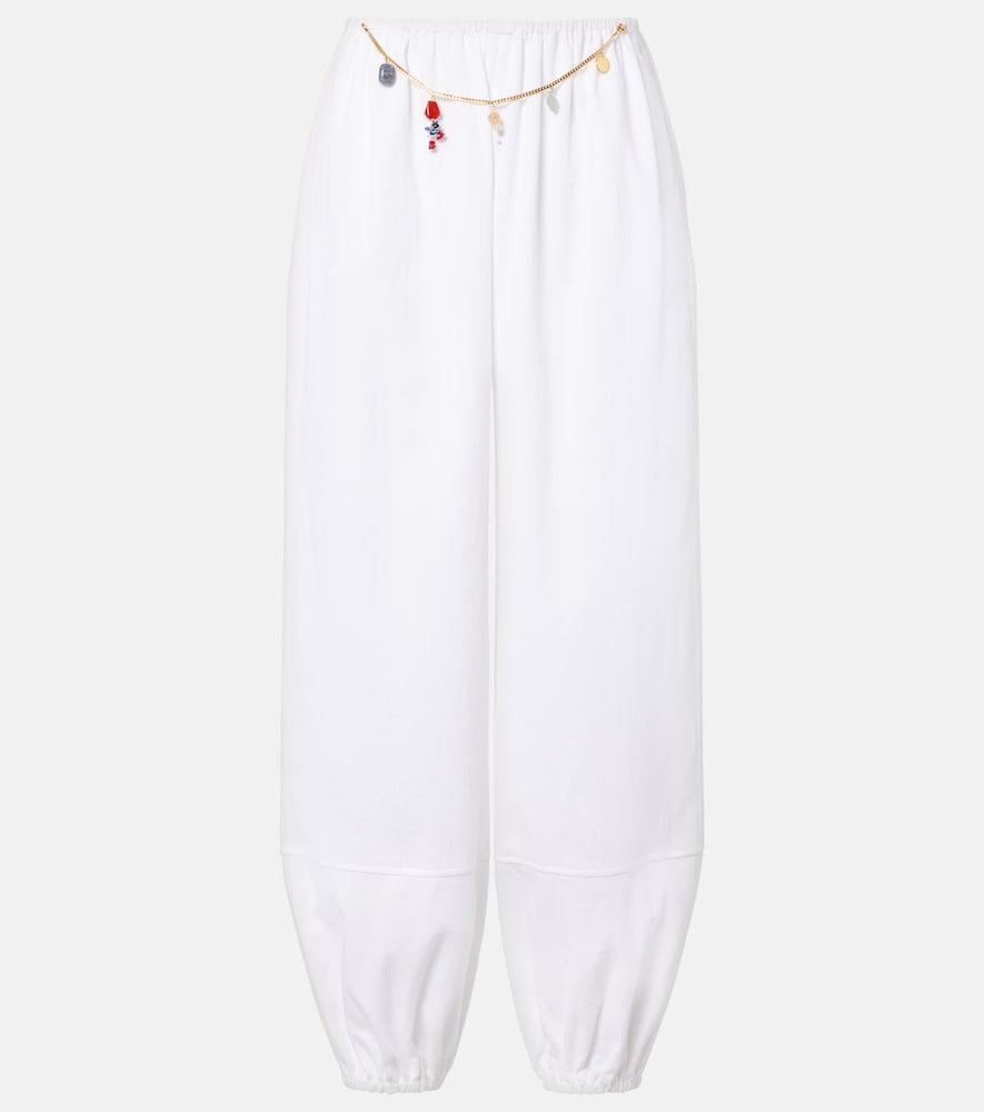 stella mccartney embellished cotton tapered pants