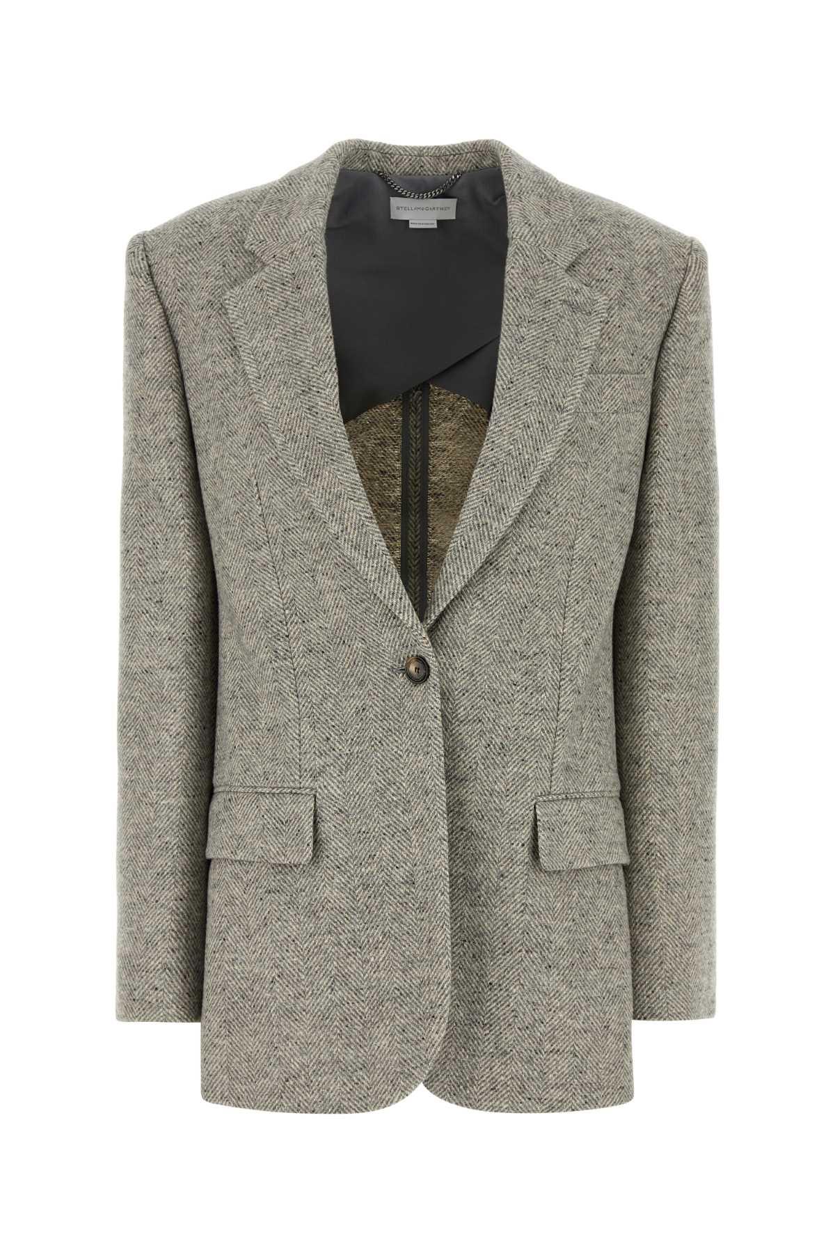 stella mccartney embroidered wool blend blazer