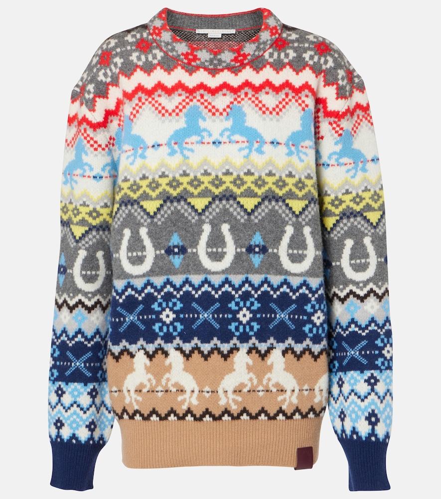stella mccartney fair isle intarsia wool sweater