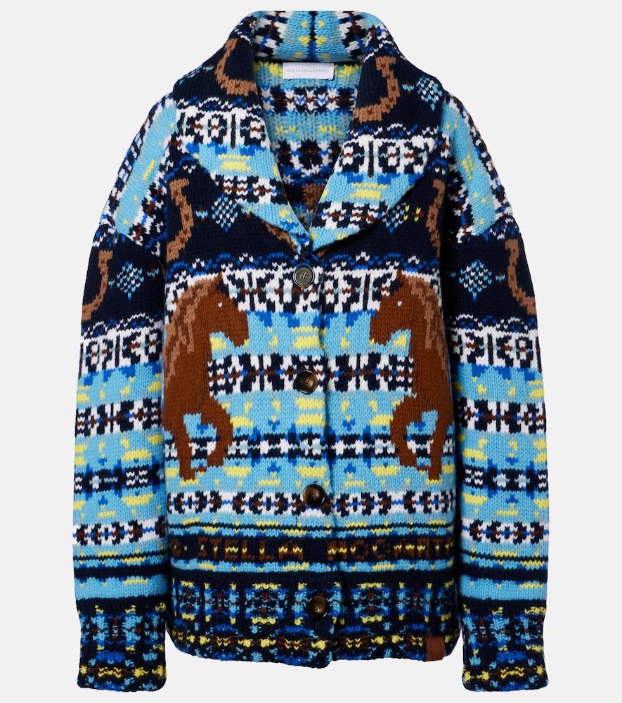 stella mccartney fair isle virgin wool cardigan