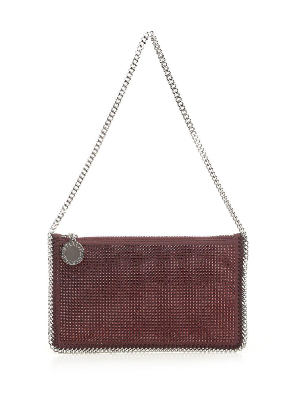 stella mccartney falabella clutch with hotfix crystals