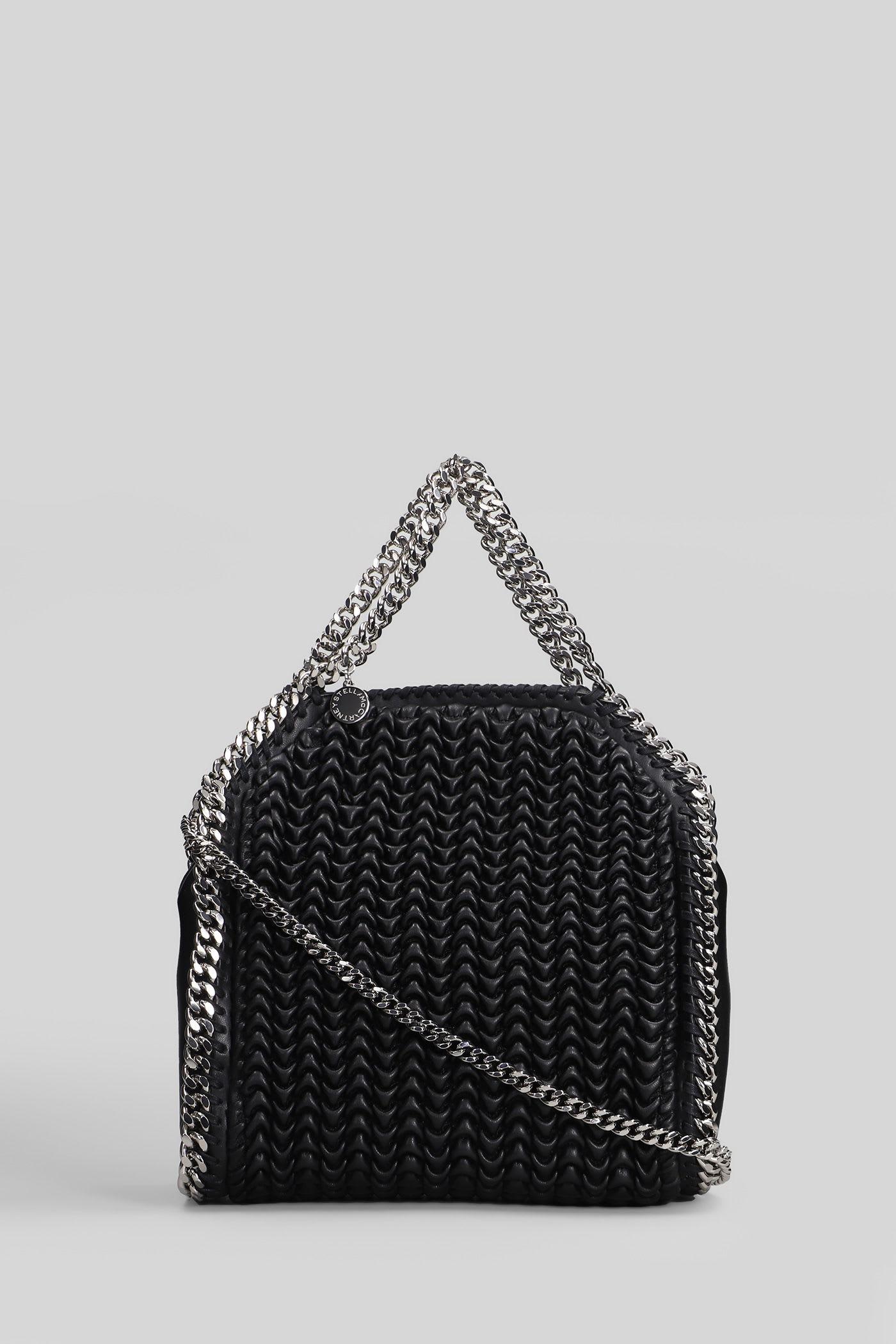 stella mccartney falabella mini shoulder bag in black polyester