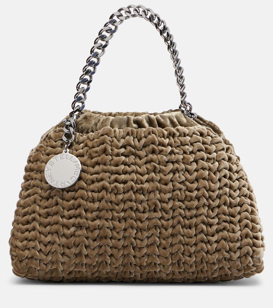 stella mccartney falabella small velvet tote bag