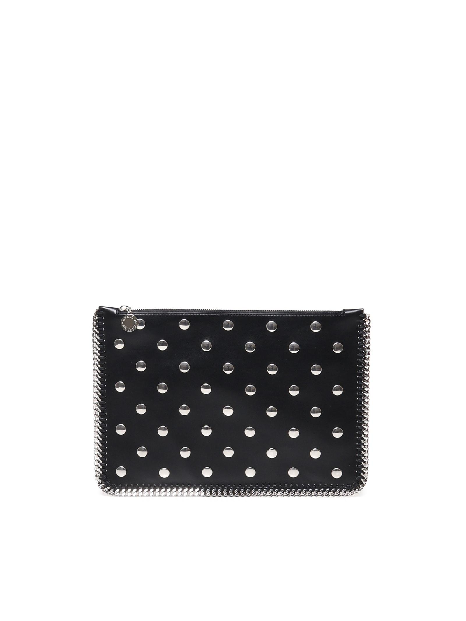 stella mccartney falabella studded zippered pouch bag