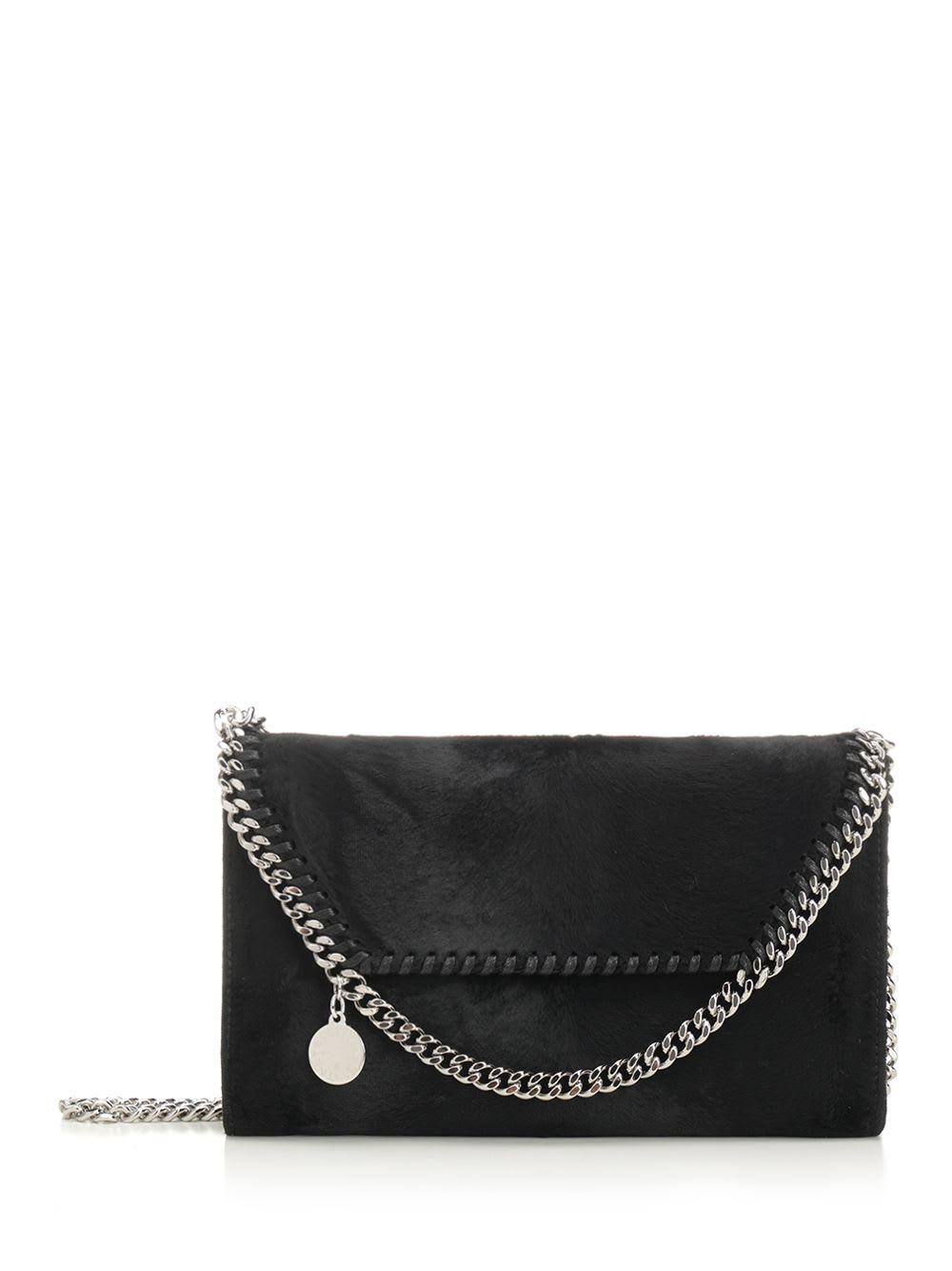 stella mccartney falabella wallet w/ chain bag brushed velvet