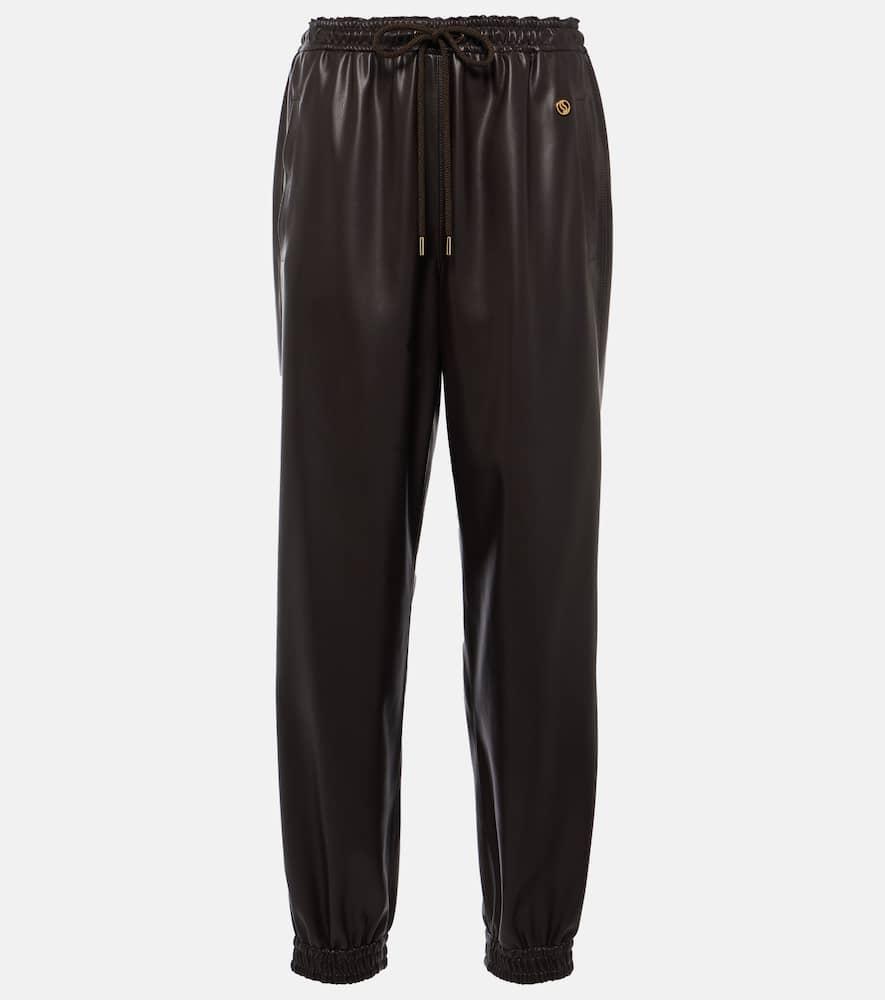 stella mccartney faux leather sweatpants