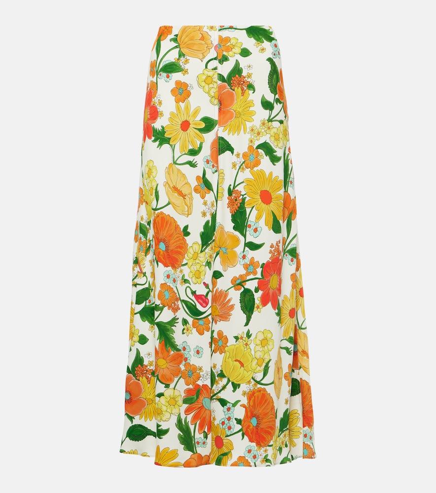 stella mccartney floral cady maxi skirt