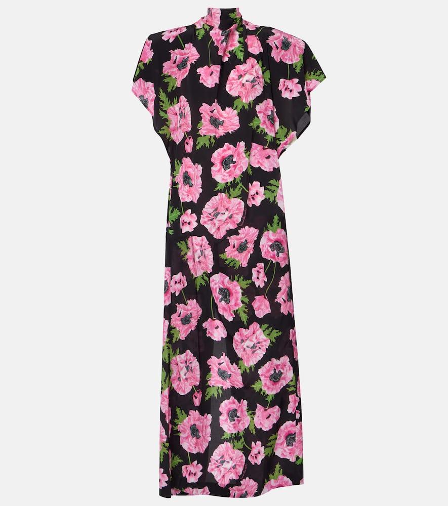 stella mccartney floral printed silk maxi dress