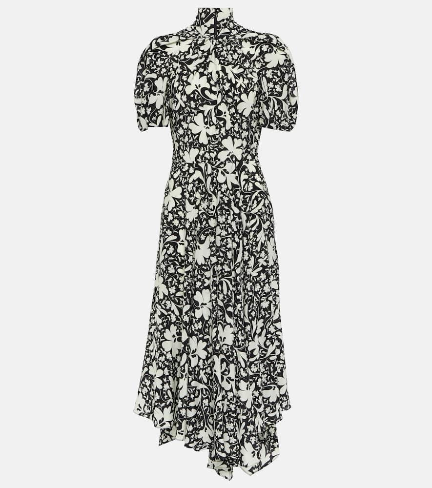 stella mccartney floral silk midi dress