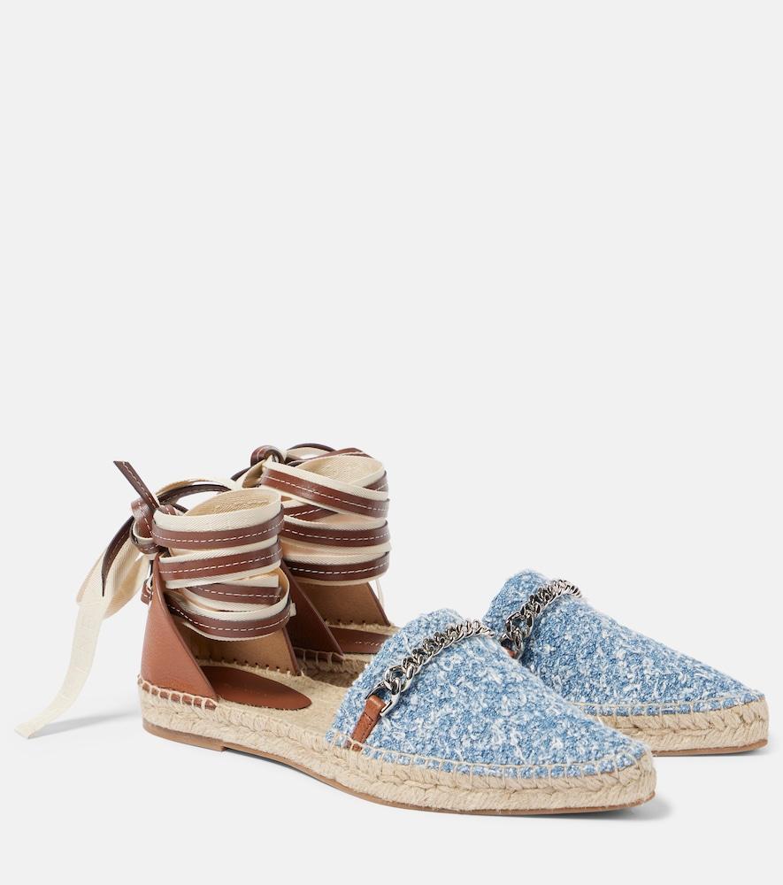 stella mccartney gaia denim bouclé espadrilles