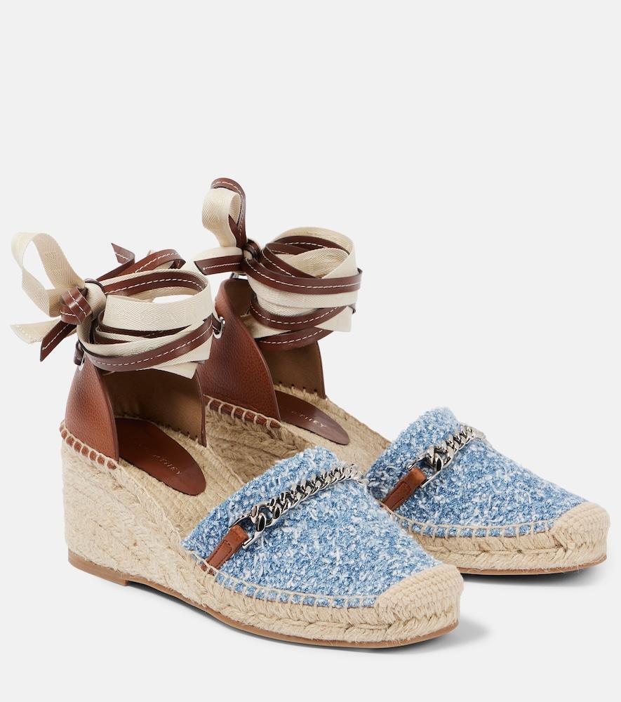 stella mccartney gaia denim bouclé espadrilles