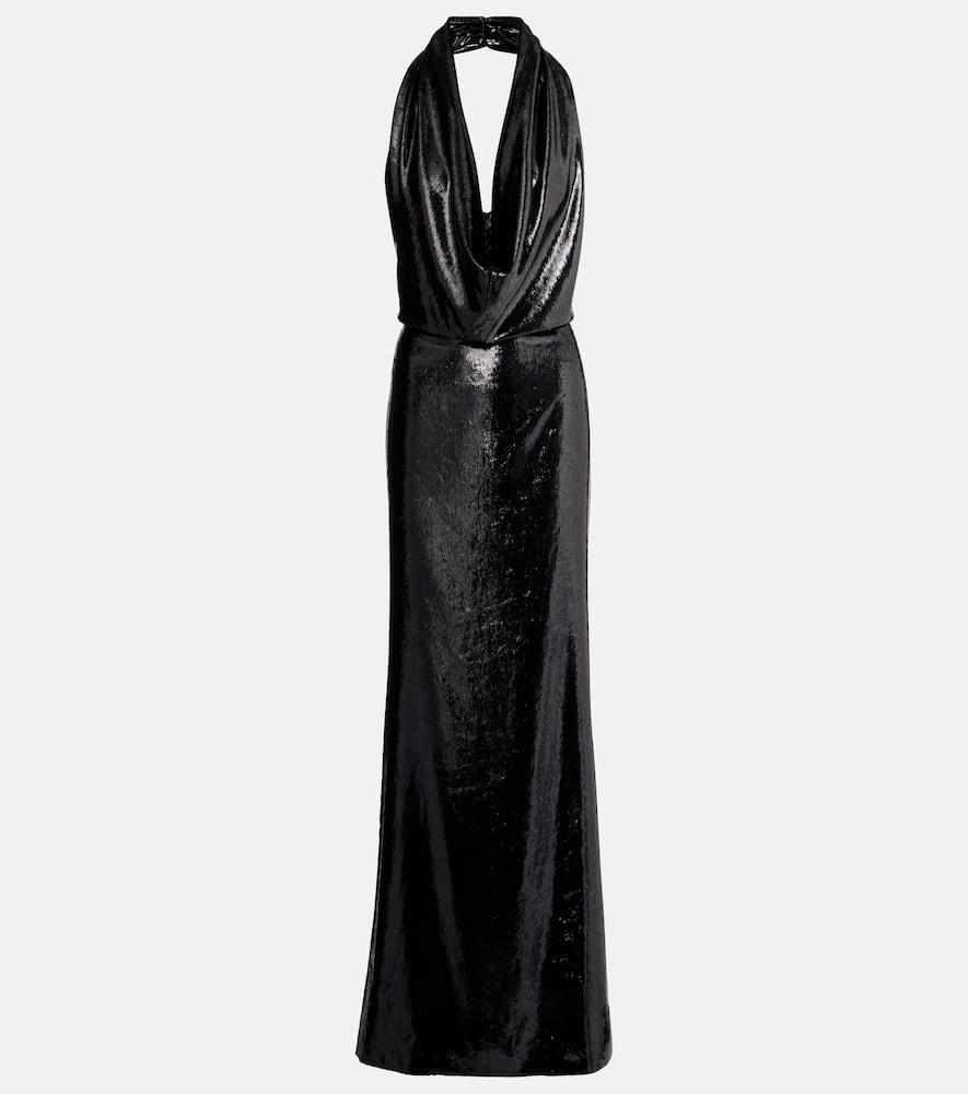stella mccartney halterneck velvet gown