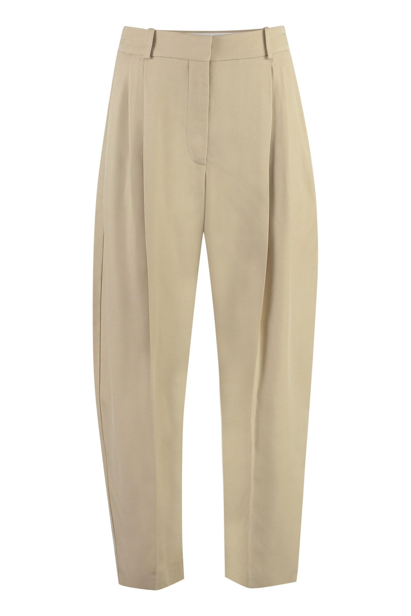 stella mccartney iconic cropped pleated trousers