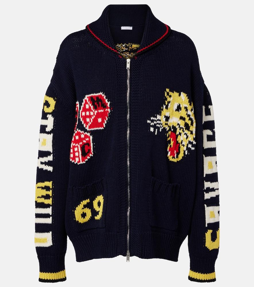 stella mccartney intarsia cotton zip