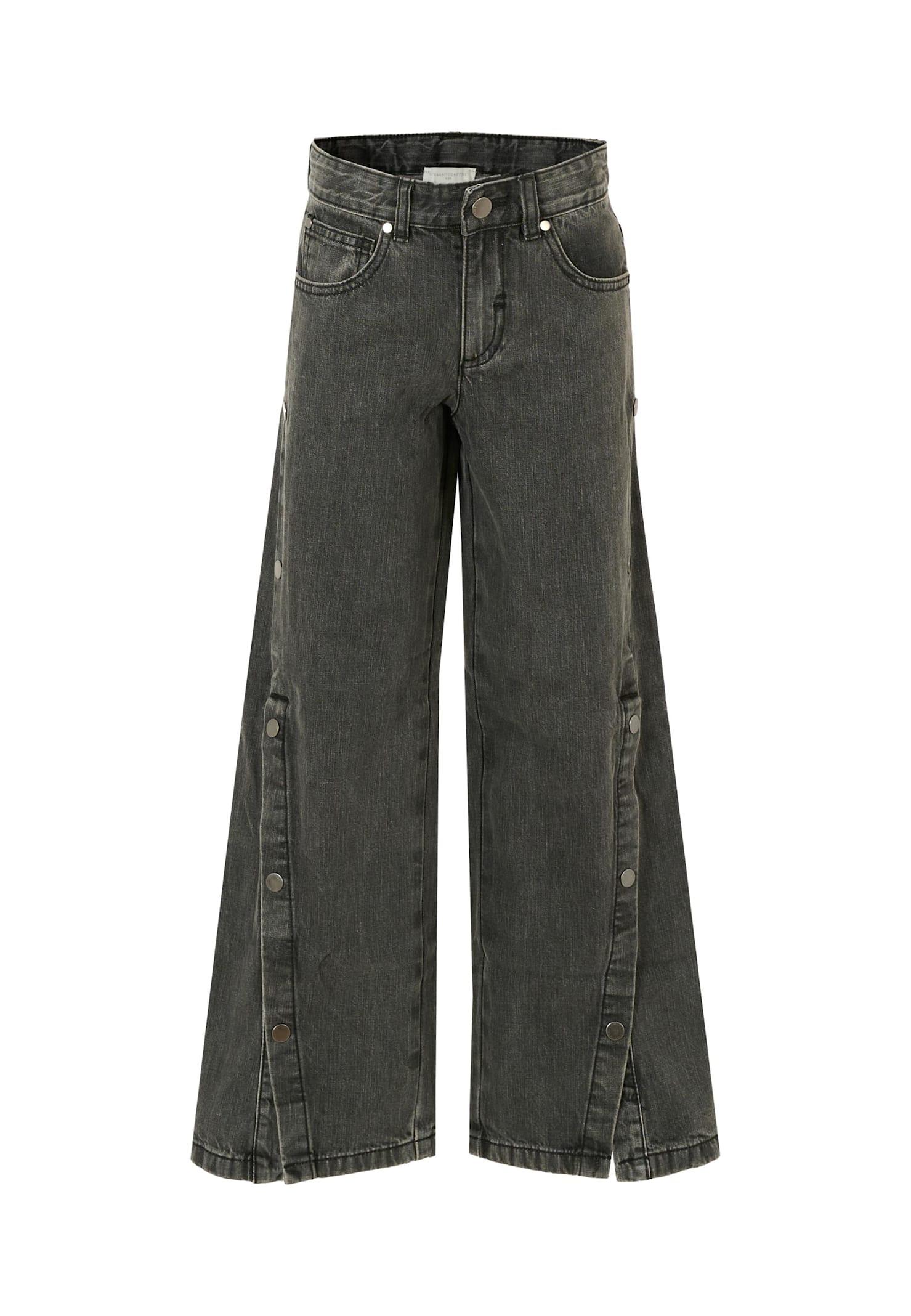 stella mccartney kids black jeans for girl with logo