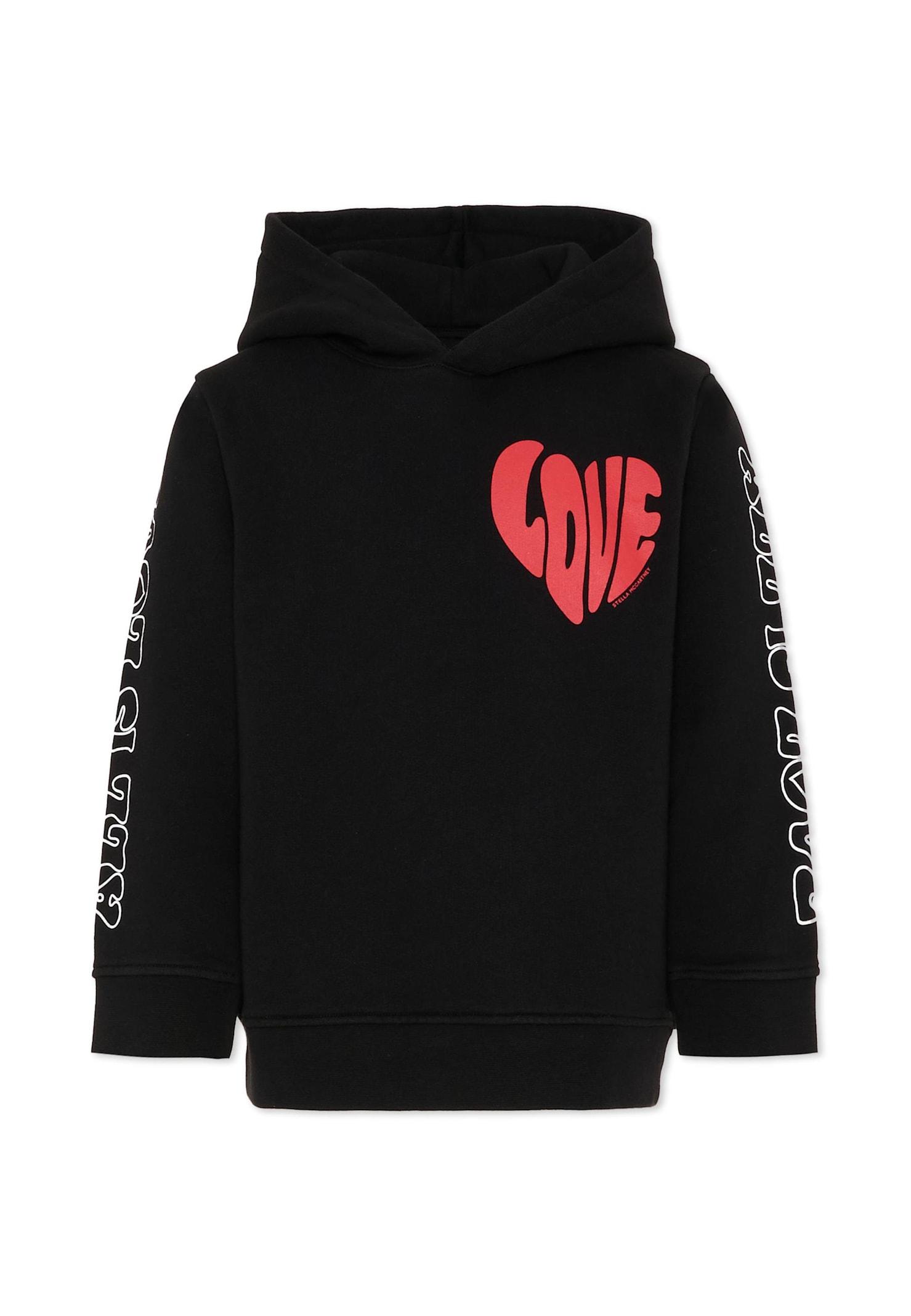 stella mccartney kids black sweatshirt with print love for girl