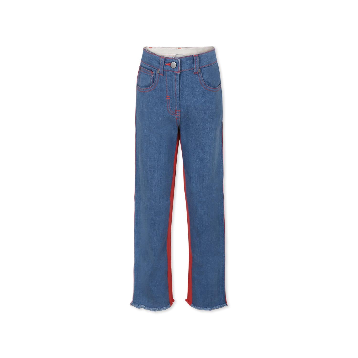 stella mccartney kids blue jeans for girl with logo