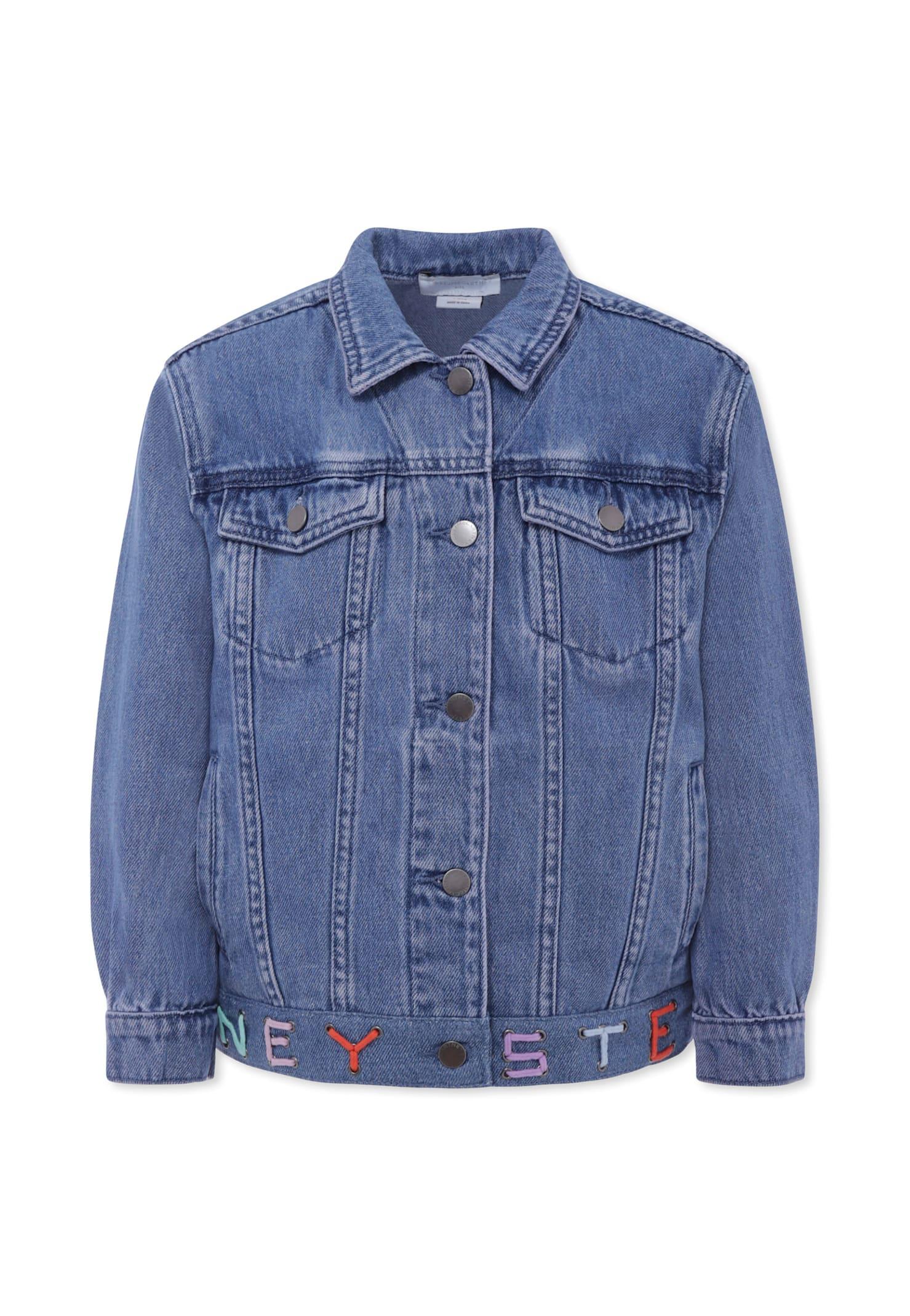 stella mccartney kids denim jacket for girl with logo