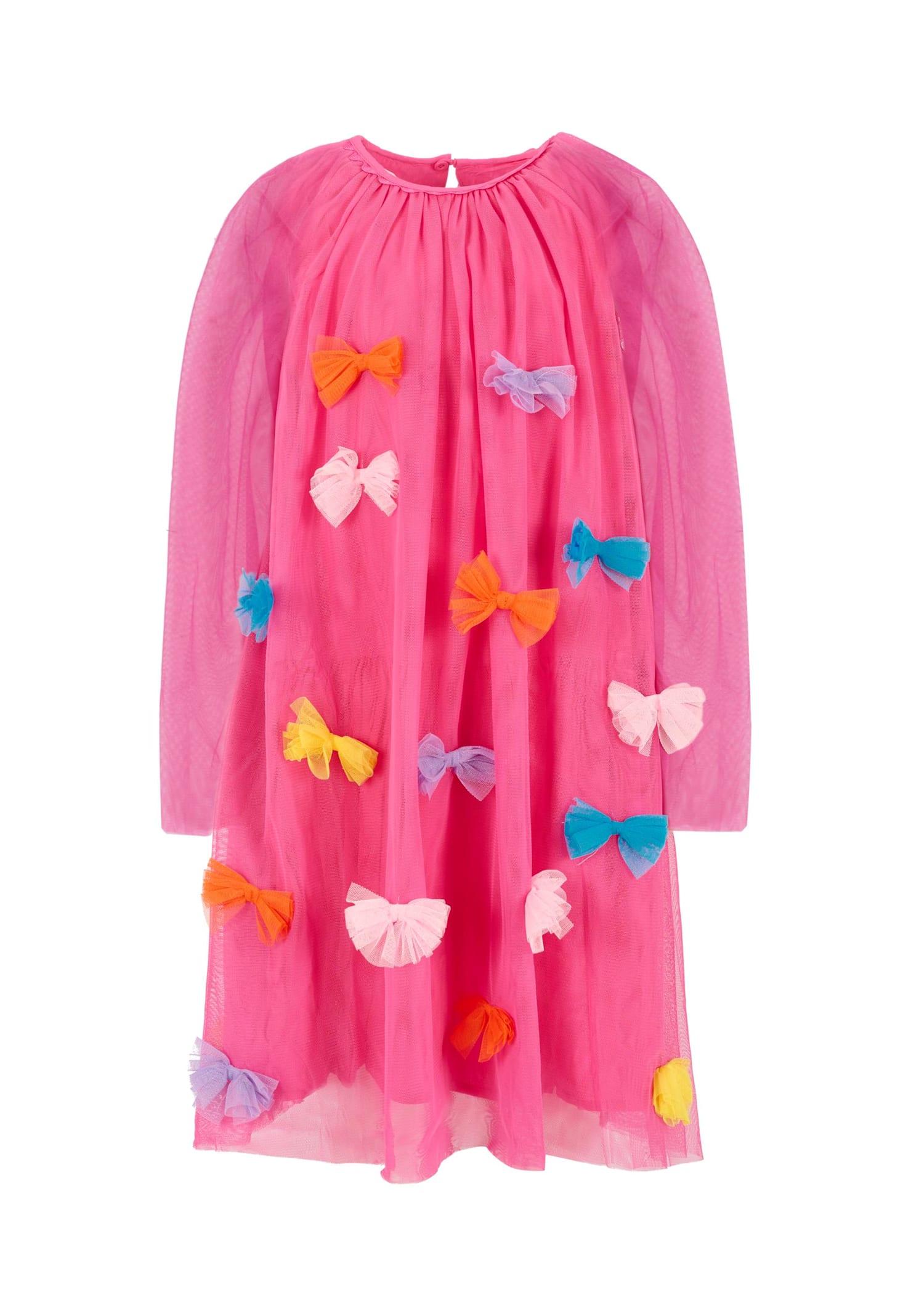 stella mccartney kids fuchsia dress for girl with flowers