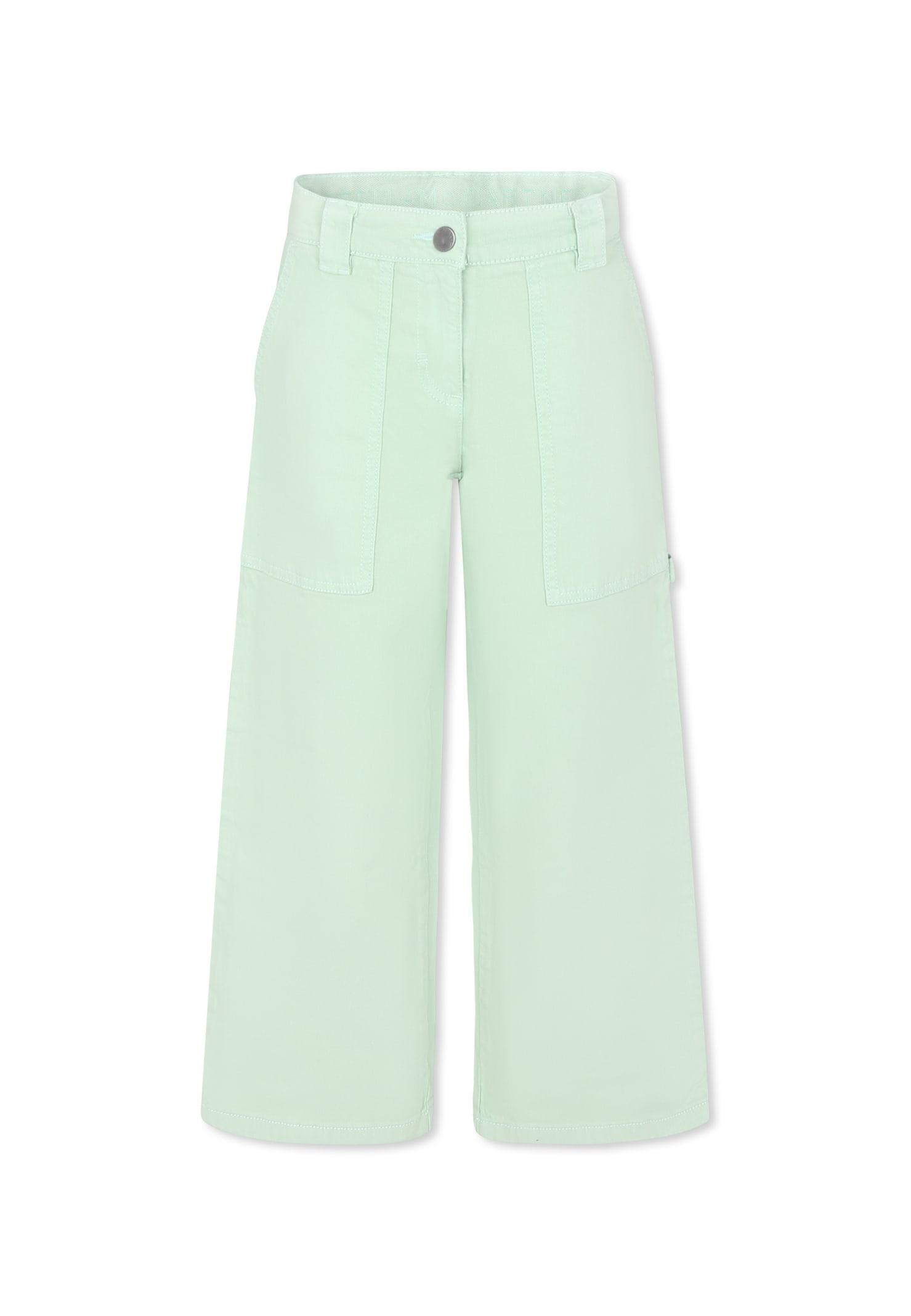 stella mccartney kids green jeans for girl with logo