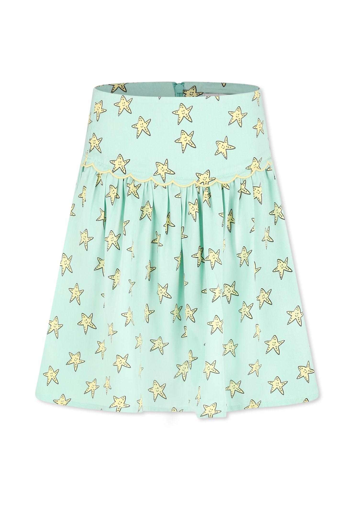 stella mccartney kids green skirt for girl with stars