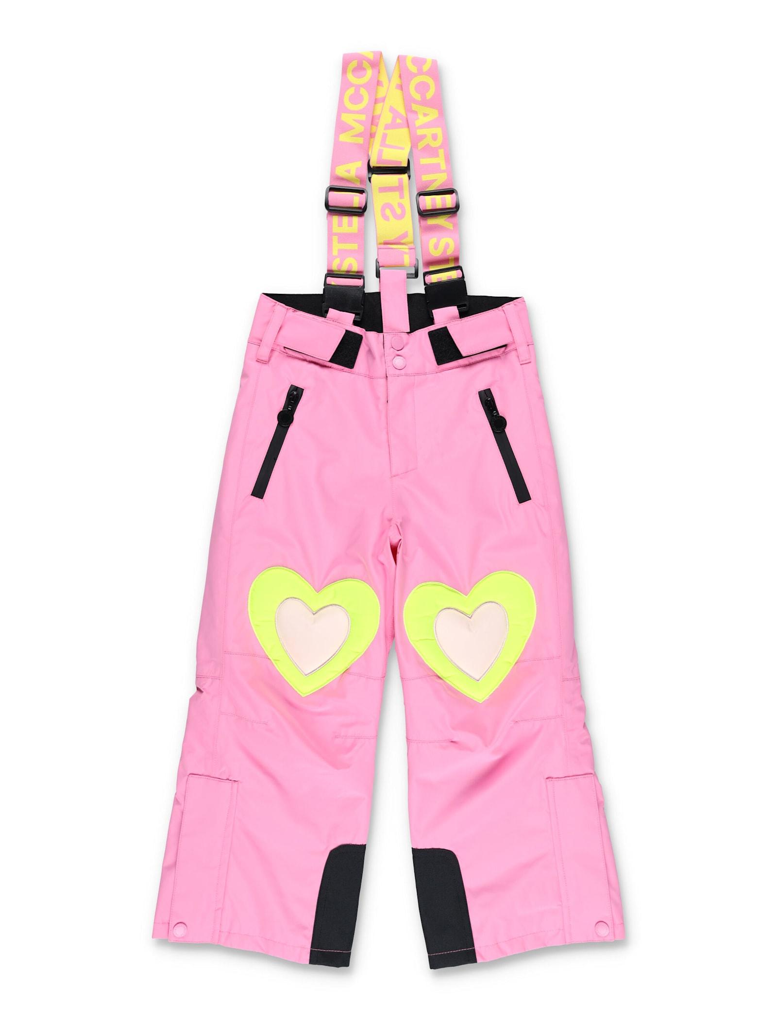 stella mccartney kids heart pink ski salopettes