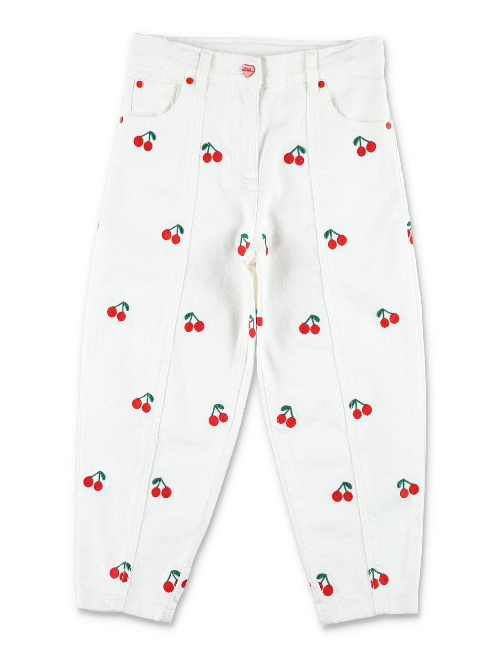 stella mccartney kids kid - cherry embroidered jeans