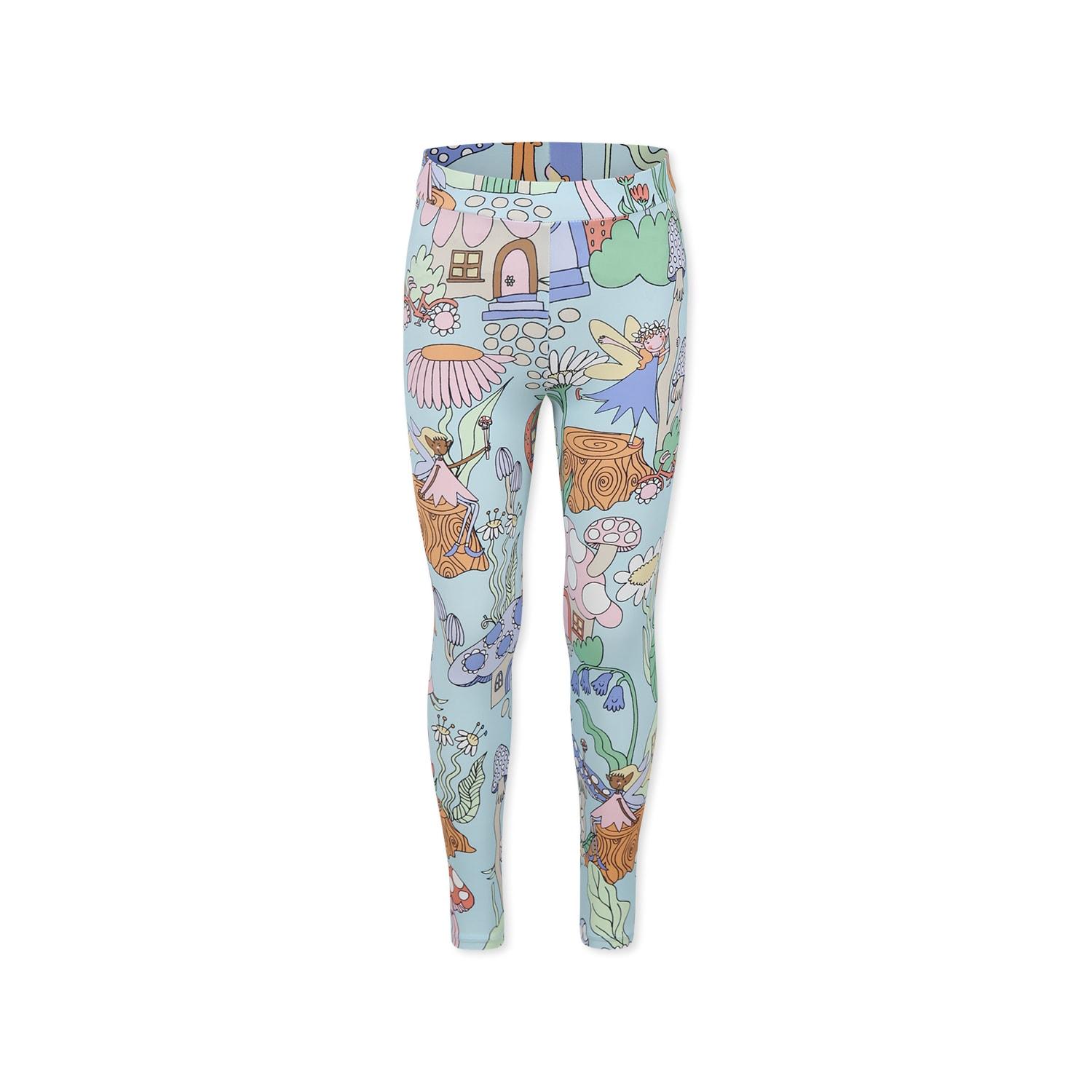stella mccartney kids light blue leggings for girl with fairies