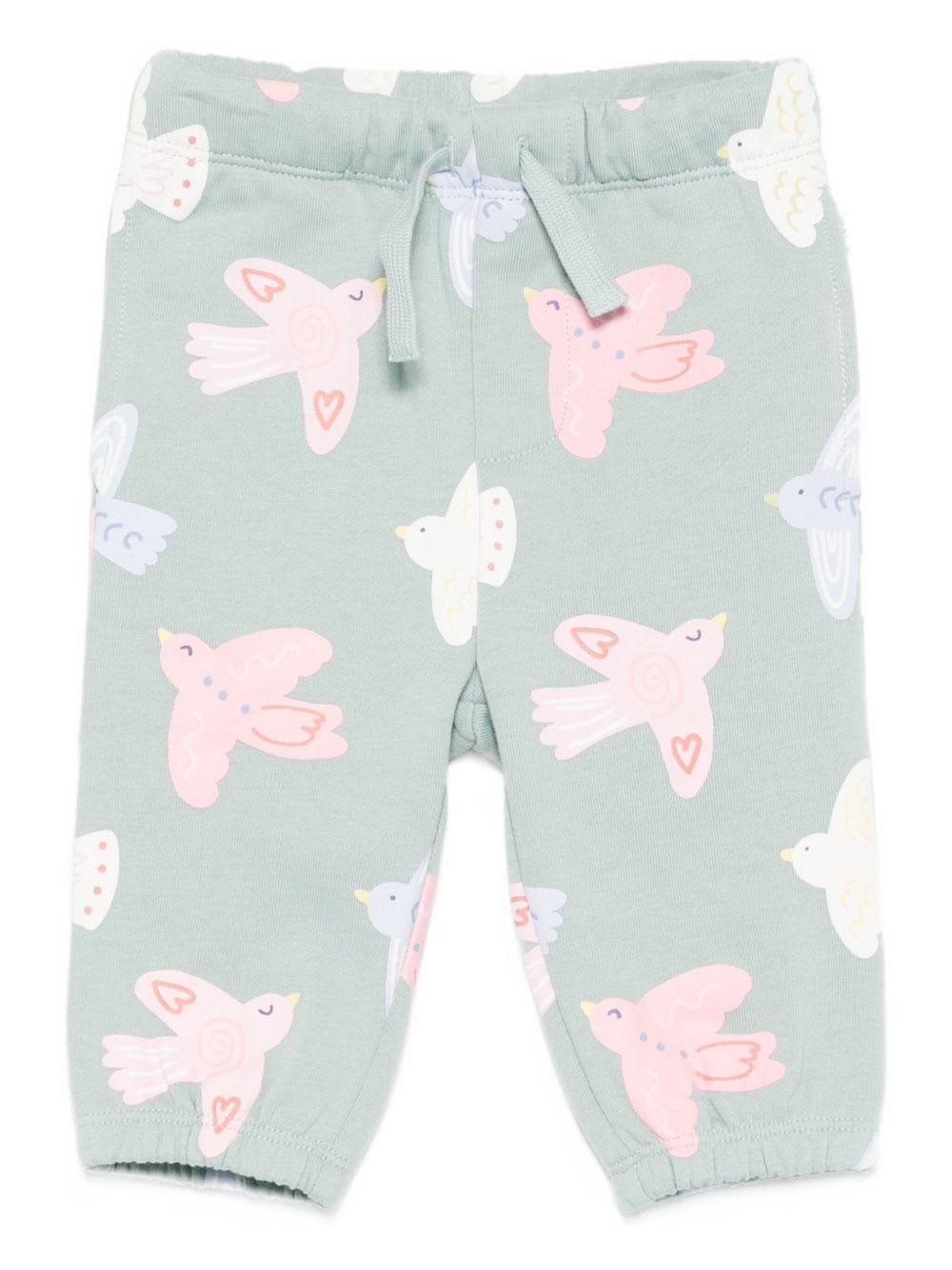stella mccartney kids light green fleece trousers
