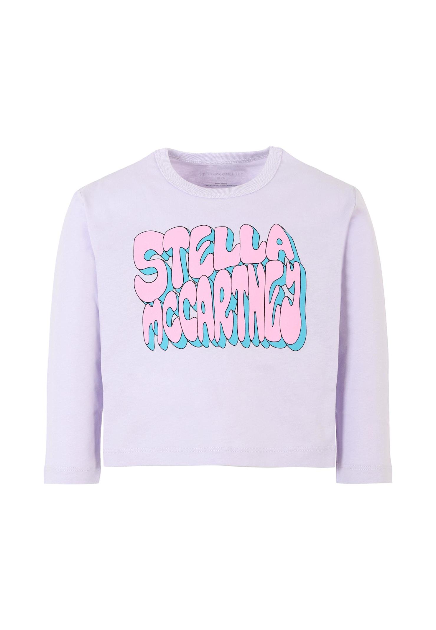 stella mccartney kids lilac t-shirt for girl with logo