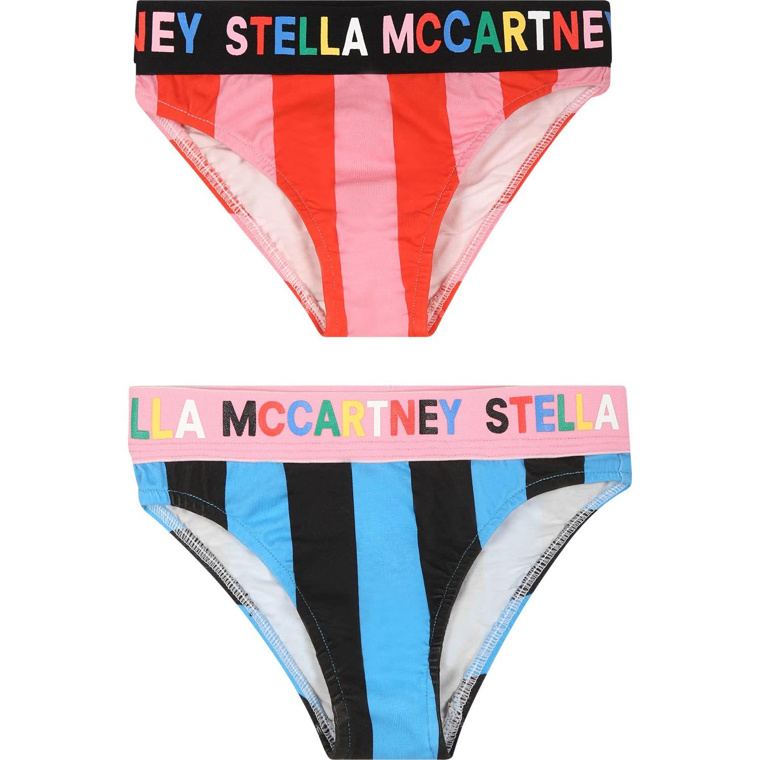 stella mccartney kids multicolor briefs set for girlwith logo
