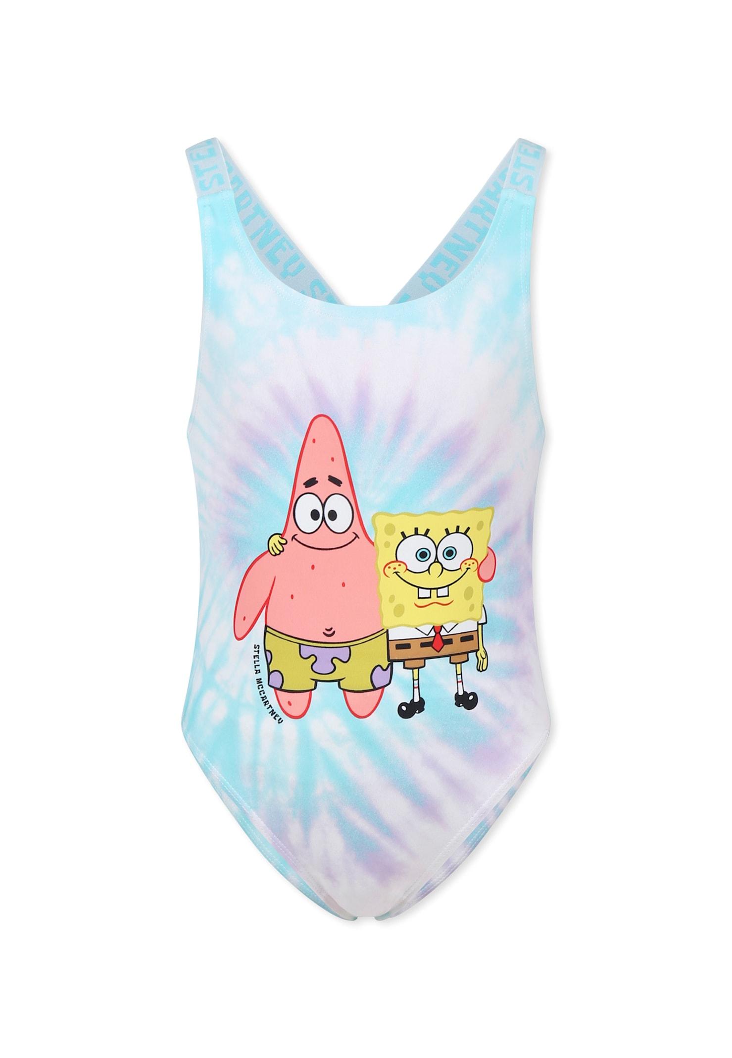 stella mccartney kids multicolor swimsuit for girl with spongebob