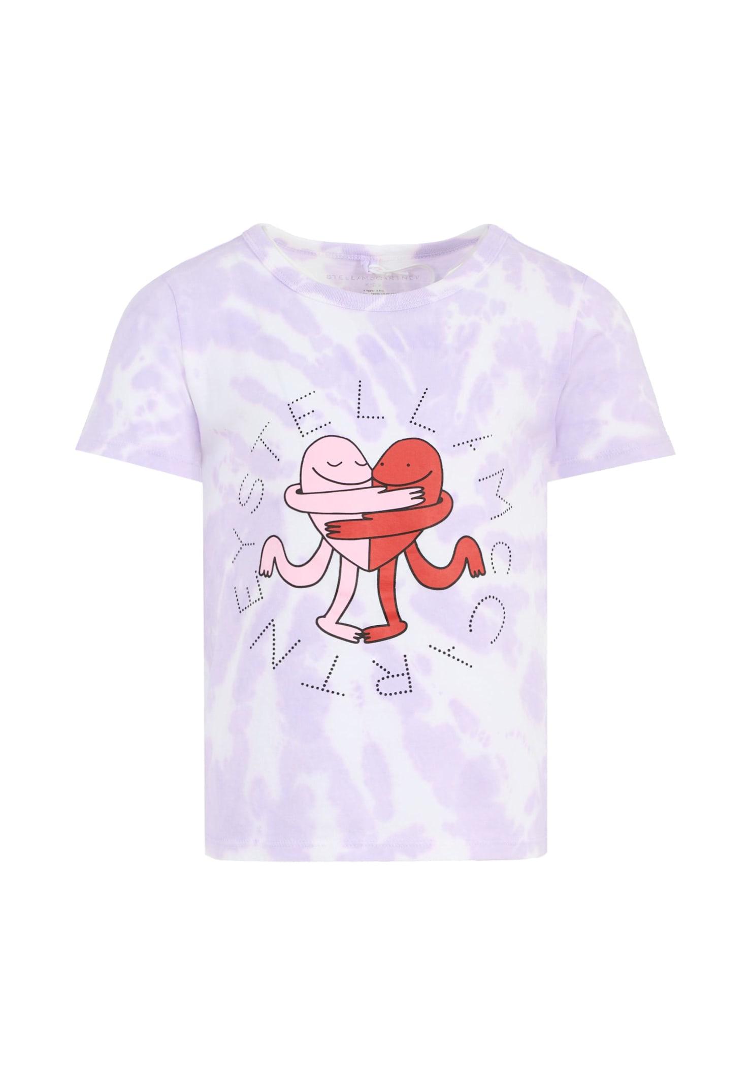 stella mccartney kids multicolor t-shirt for girl with heart