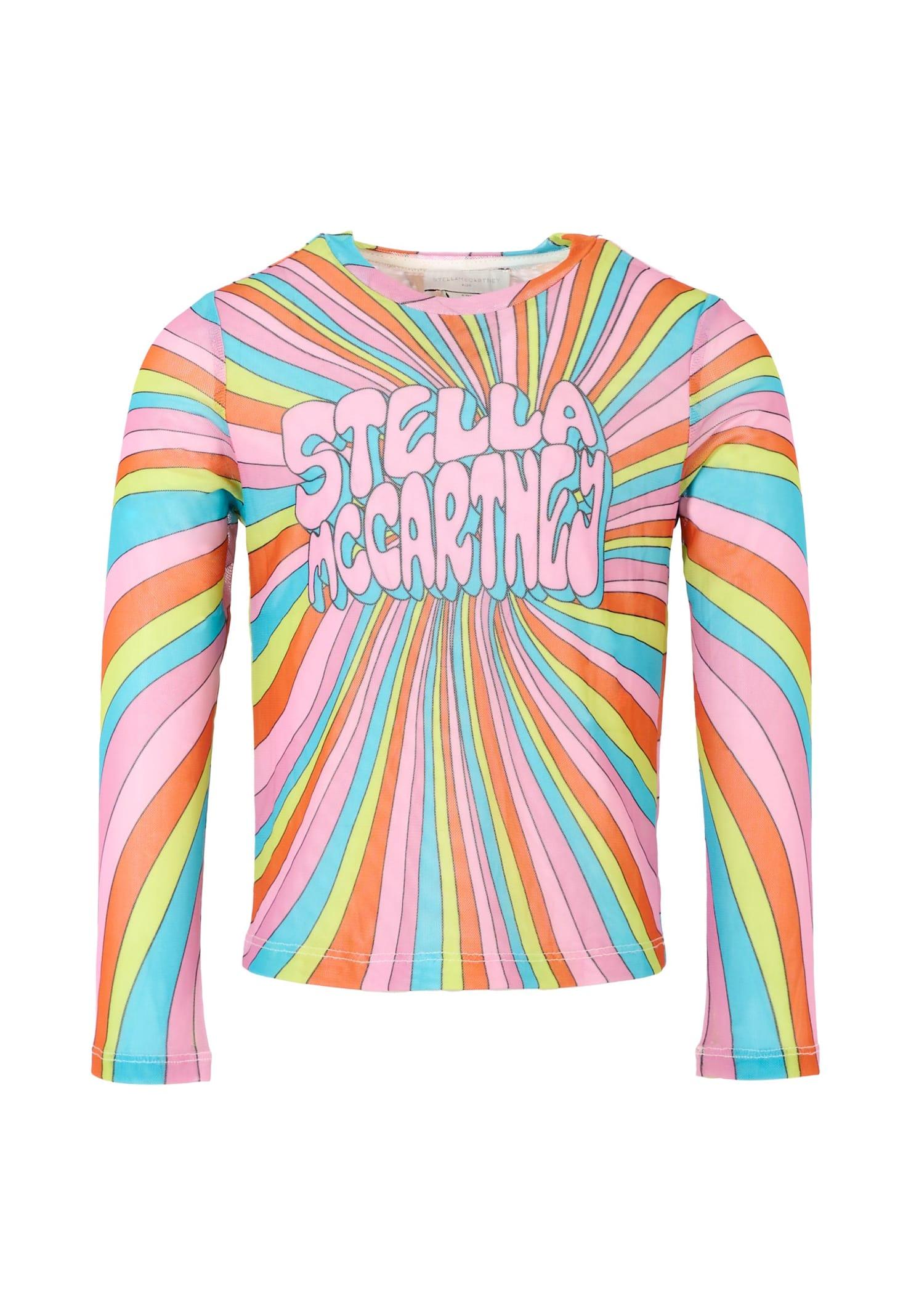 stella mccartney kids multicolor t-shirt for girl with logo