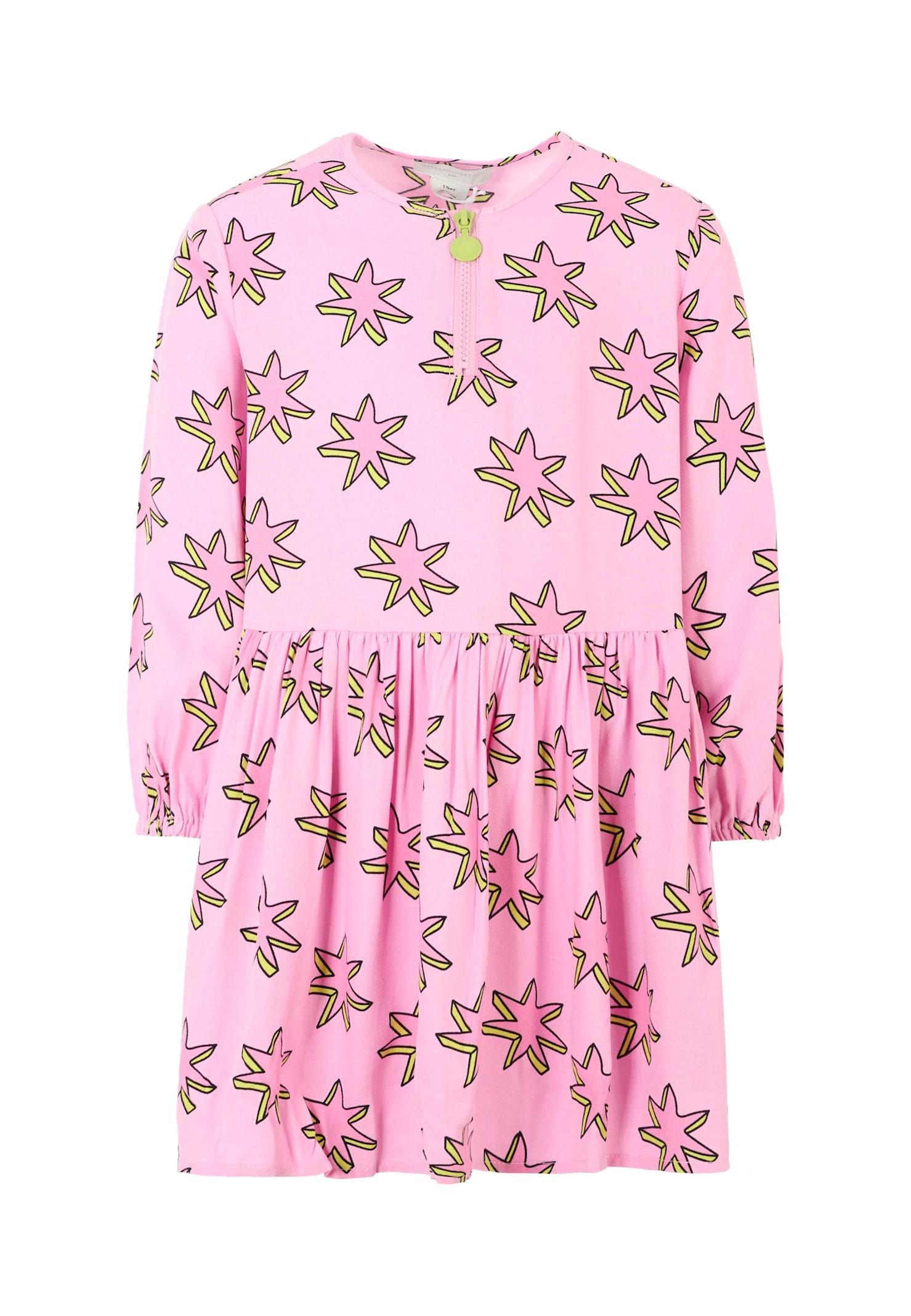 stella mccartney kids pink dress for girl with stars