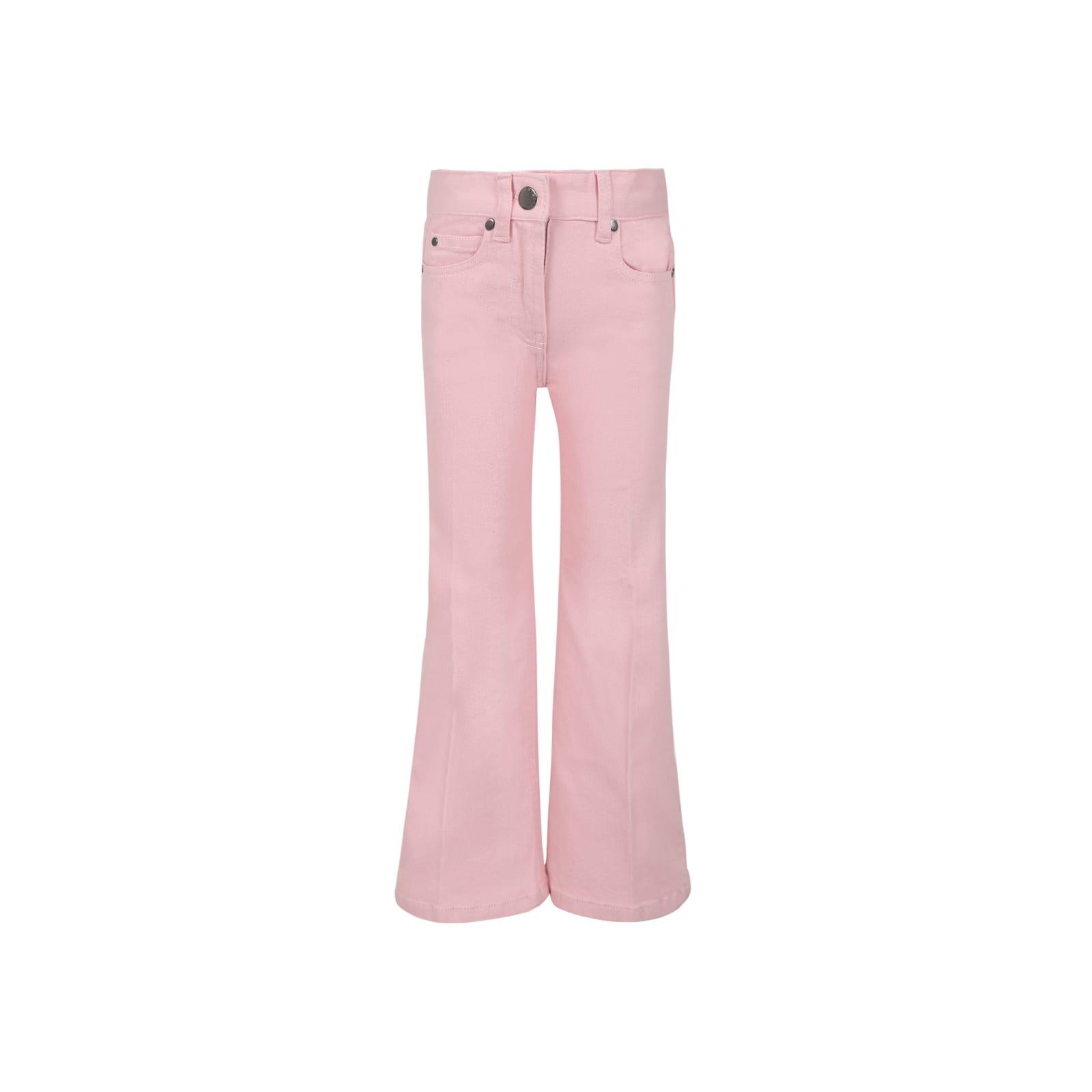 stella mccartney kids pink jeans for girl with logo