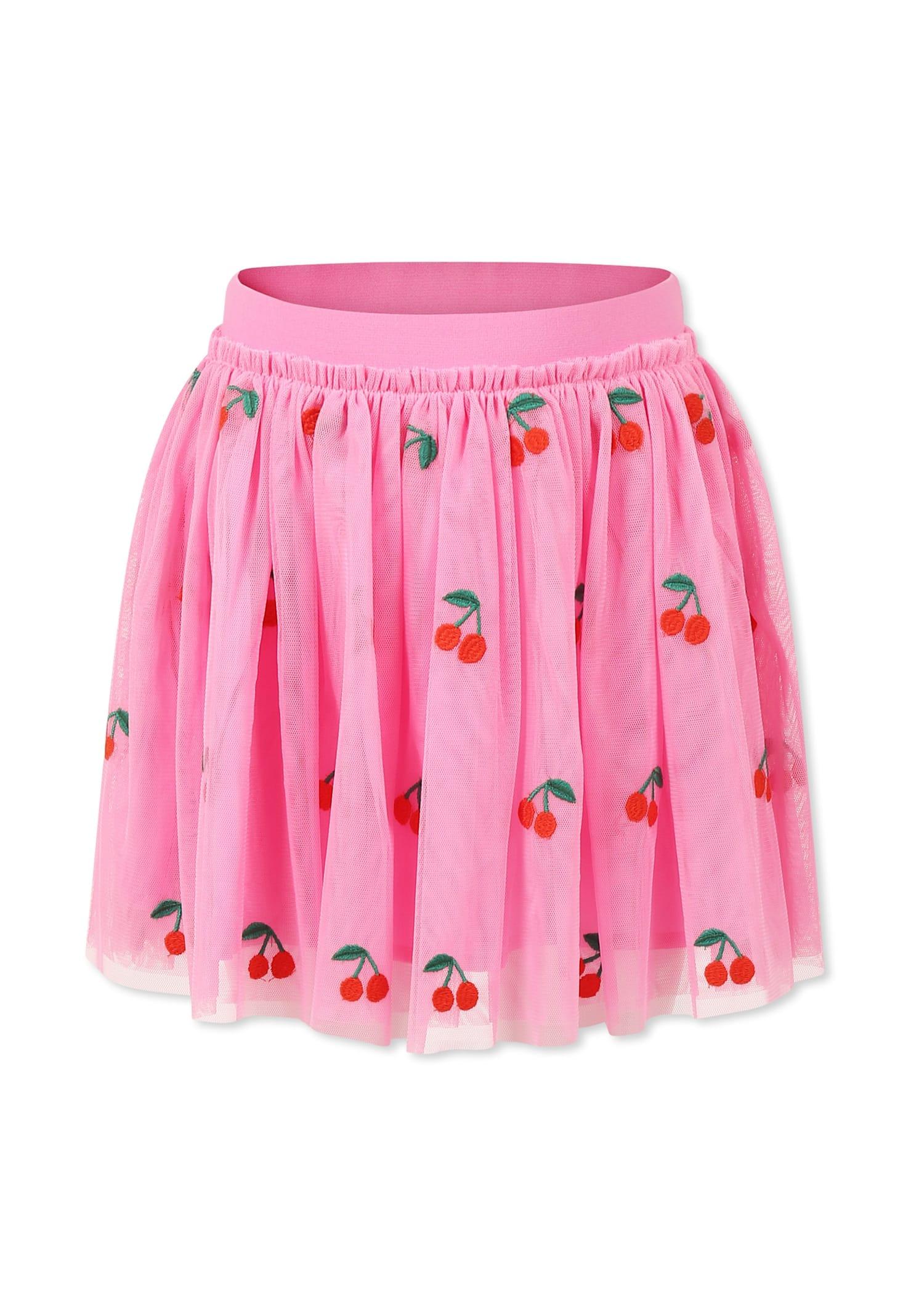 stella mccartney kids pink skirt for girl with cherries