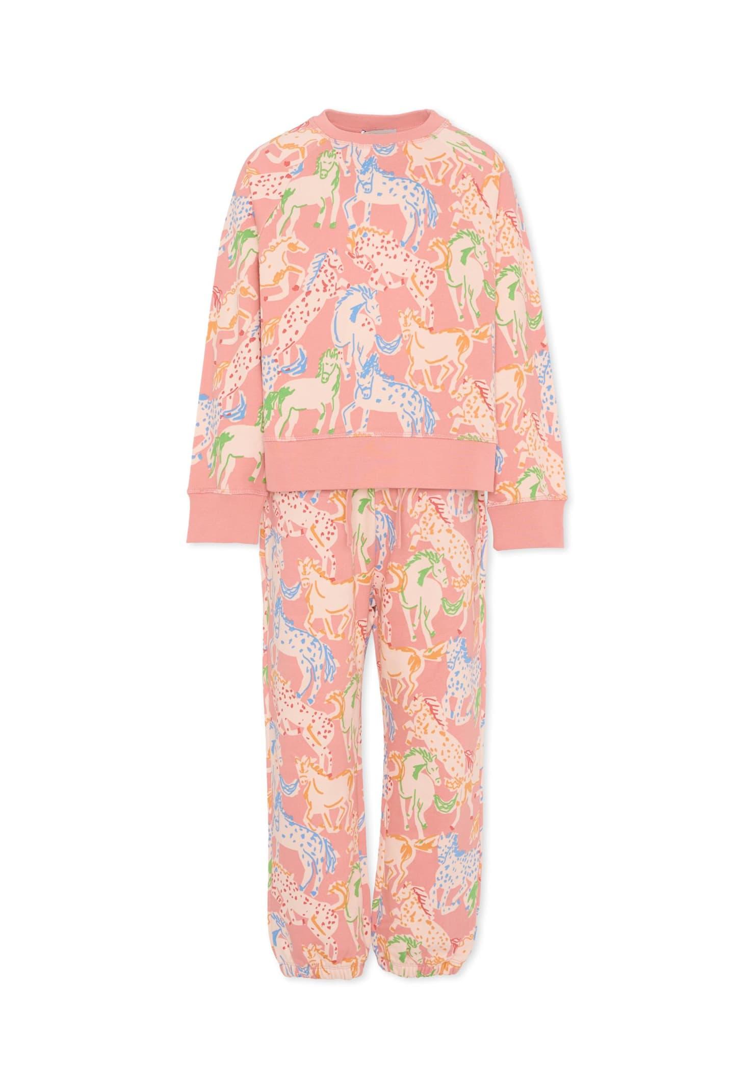 stella mccartney kids pink suit for girl with horse print
